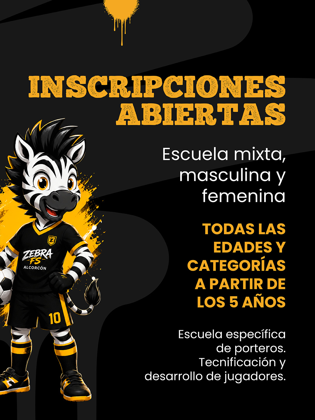 Mascota de CD Zebra FS — inscripciones abiertas
